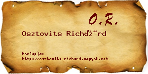 Osztovits Richárd névjegykártya